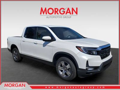 2026 Honda Ridgeline RTL in Platinum White Pearl — front three-quarter view