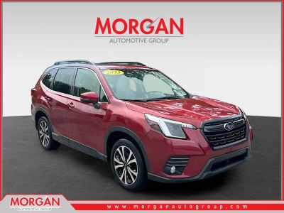 2023 Subaru Forester Limited in Red — front three-quarter view
