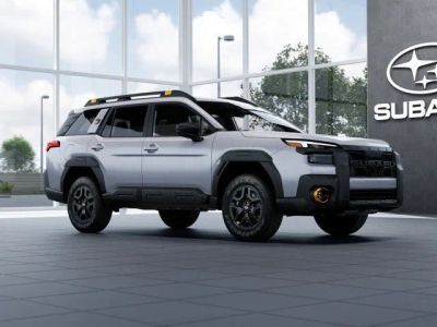 2026 Subaru OUTBACK Wilderness in Ice Silver Metallic — front three-quarter view
