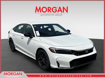 2026 Honda Civic Sedan Sport in Platinum White Pearl — front three-quarter view