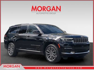 2023 Jeep Grand Cherokee L Summit in Black — front three-quarter view