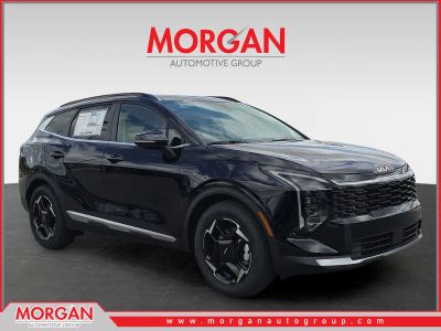 2026 Kia Sportage EX in Ebony Black — front three-quarter view
