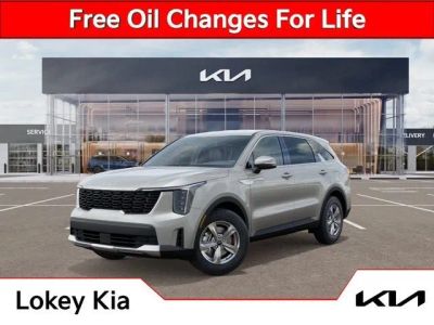 2026 Kia Sorento LX in Ivory Silver — front three-quarter view