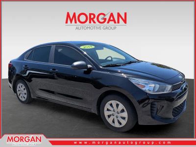 2018 Kia Rio LX in Aurora Black — front three-quarter view