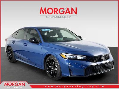 2025 Honda Civic Sport in Blue Lagoon — front three-quarter view