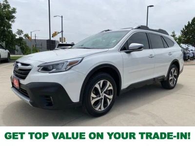 2020 Subaru Outback Touring XT in Crystal White Pearl — front three-quarter view