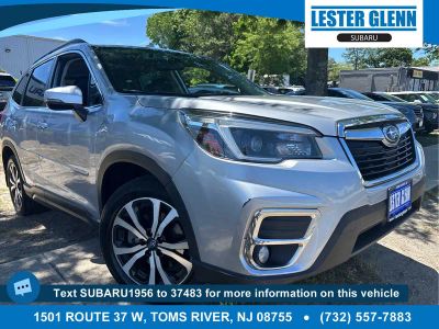 2021 Subaru Forester Limited in Ice Silver Metallic — front three-quarter view