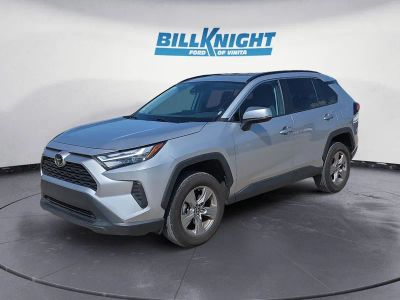 2024 Toyota RAV4 XLE in Silver Sky Metallic — front three-quarter view