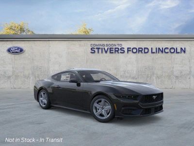 2026 Ford Mustang EcoBoost in Shadow Black — front three-quarter view