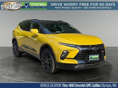 2024 Chevrolet Blazer RS in Nitro Yellow Metallic — front three-quarter view