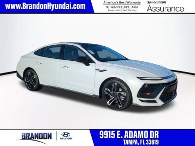 2026 Hyundai SONATA N Line in White — front three-quarter view