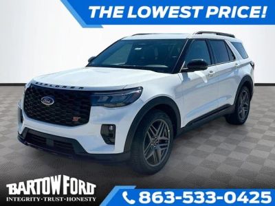 2026 Ford Explorer ST in White Metallic — front three-quarter view