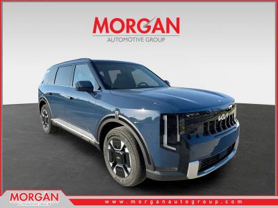 2027 Kia Telluride Hybrid EX in Midnight Lake Blue — front three-quarter view