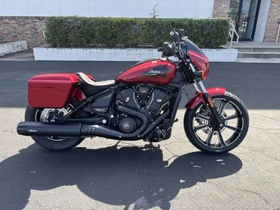 2026 Indian Motorcycle® Sport Scout RT Sunset Red Metallic — front three-quarter view
