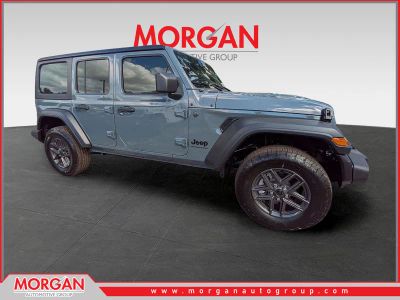 2026 Jeep Wrangler Sport S in Gray — front three-quarter view
