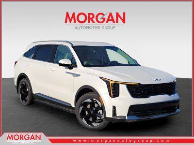 2026 Kia Sorento Hybrid EX in White — front three-quarter view