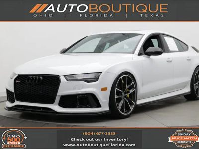 2018 Audi RS 7 performance in White — front three-quarter view