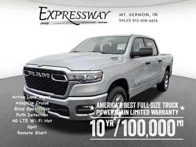 2026 RAM 1500 Big Horn 4x4 Crew Cab 5'7 Box in Silver Zynith Exterior Paint — front three-quarter view