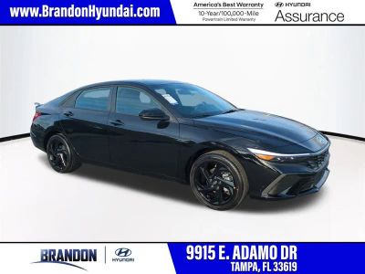 2026 Hyundai ELANTRA HYBRID SEL Sport in Black — front three-quarter view