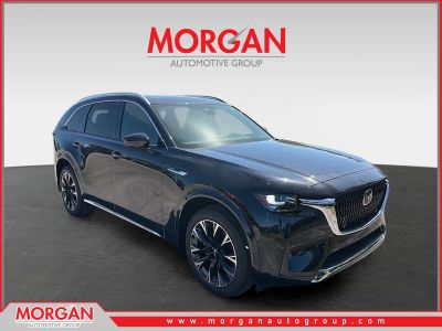 2026 Mazda CX-90 S Premium Plus in Jet Black Mica — front three-quarter view