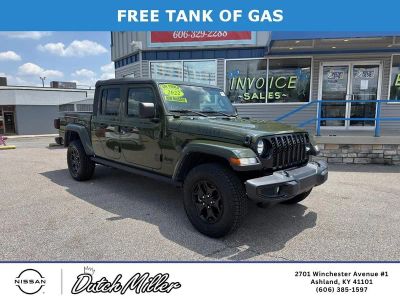 2022 Jeep Gladiator Willys Sport in Sarge Green Clearcoat — front three-quarter view