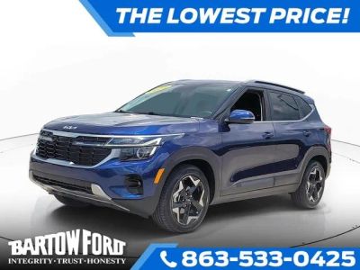2024 Kia Seltos EX in Ocean Blue — front three-quarter view