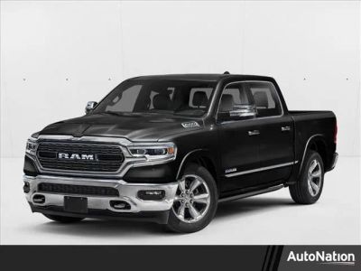 2022 RAM 1500 Limited 4x2 Crew Cab 5'7" Box in Diamond Black Crystal Pearlcoat — front three-quarter view