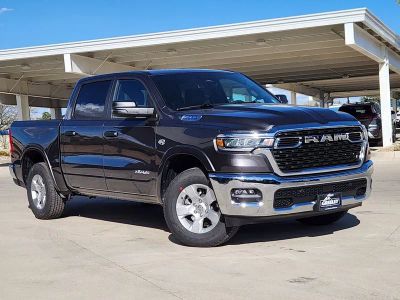 2026 RAM 1500 RAM 1500 BIG HORN CREW CAB 4X4 5'7' BOX in Granite Crystal Metallic Clear-Coat Exterior Paint — front three-quarter view