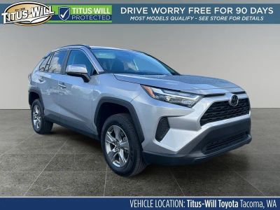 2024 Toyota RAV4 XLE in Silver Sky Metallic — front three-quarter view