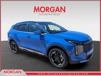 2026 Kia Sportage EX in Nebular Blue — front three-quarter view