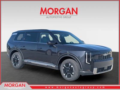 2027 Kia Telluride Hybrid EX in Panthera Metal — front three-quarter view
