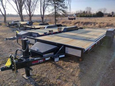 2026 Heartland 22', 14,000 GVWR, Sure Tilt, Tool Box, Cushion Cylinder — front three-quarter view