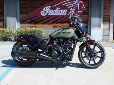 2026 Indian Motorcycle® Sport Scout® Limited +Tech Moss Green — front three-quarter view
