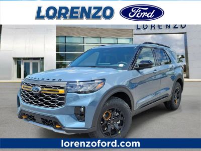 2026 Ford Explorer Tremor in Vapor Blue Metallic — front three-quarter view