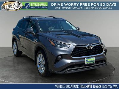 2023 Toyota Highlander Limited in Magnetic Gray Met. — front three-quarter view