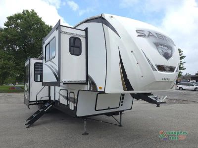 2021 Forest River RV Sabre — front three-quarter view