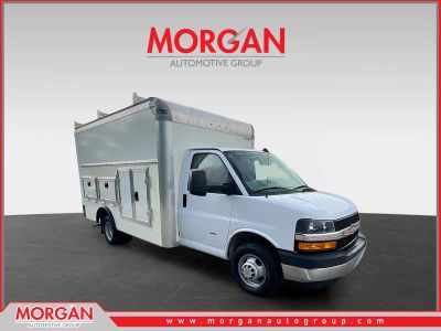 2022 Chevrolet Express 3500 Work Van in Summit White — front three-quarter view