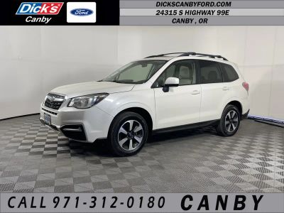 2017 Subaru Forester Premium in Crystal White Pearl — front three-quarter view