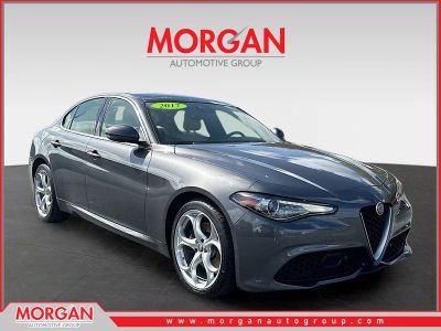 2023 Alfa Romeo Giulia Lusso in Vesuvio Gray Metallic — front three-quarter view