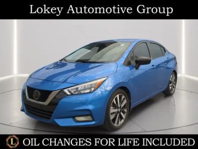 2021 Nissan Versa 1.6 SR in Electric Blue Metallic — front three-quarter view