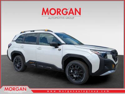2026 Subaru Forester Wilderness in Crystal White Pearl — front three-quarter view