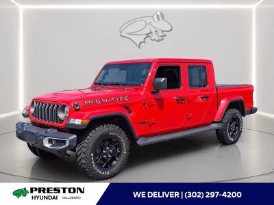 2025 Jeep Gladiator High Tide in Firecracker Red Clearcoat — front three-quarter view