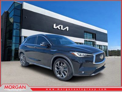 2021 INFINITI QX50 AUTOGRAPH in Mineral Black — front three-quarter view