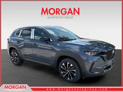 2026 Mazda CX-50 Hybrid Premium Plus in Polymetal Gray Metallic — front three-quarter view