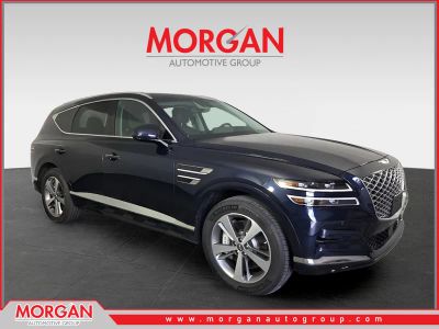 2024 Genesis GV80 3.5T in Blue — front three-quarter view