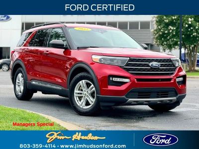 2022 Ford Explorer XLT CERTIFIED NAVI CO PILOT 360 in Red Metallic — front three-quarter view
