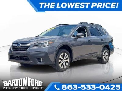 2021 Subaru Outback Premium in Magnetite Gray Metallic — front three-quarter view
