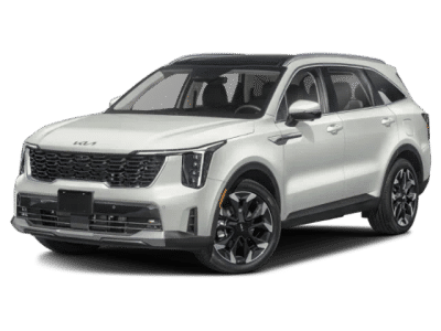 2026 Kia Sorento SX in Silver — front three-quarter view