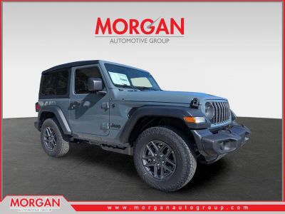 2026 Jeep Wrangler Sport S in Gray — front three-quarter view