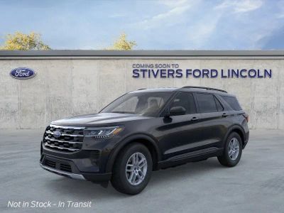 2026 Ford Explorer Active in Agate Black Metallic — front three-quarter view